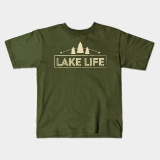 Lake Life with Trees and Stars Kids T-Shirt